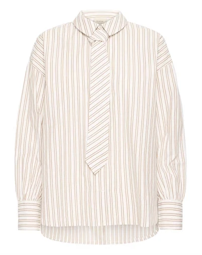Fransa - FRZaba Skjorte 1 - White Tobacco Stripe